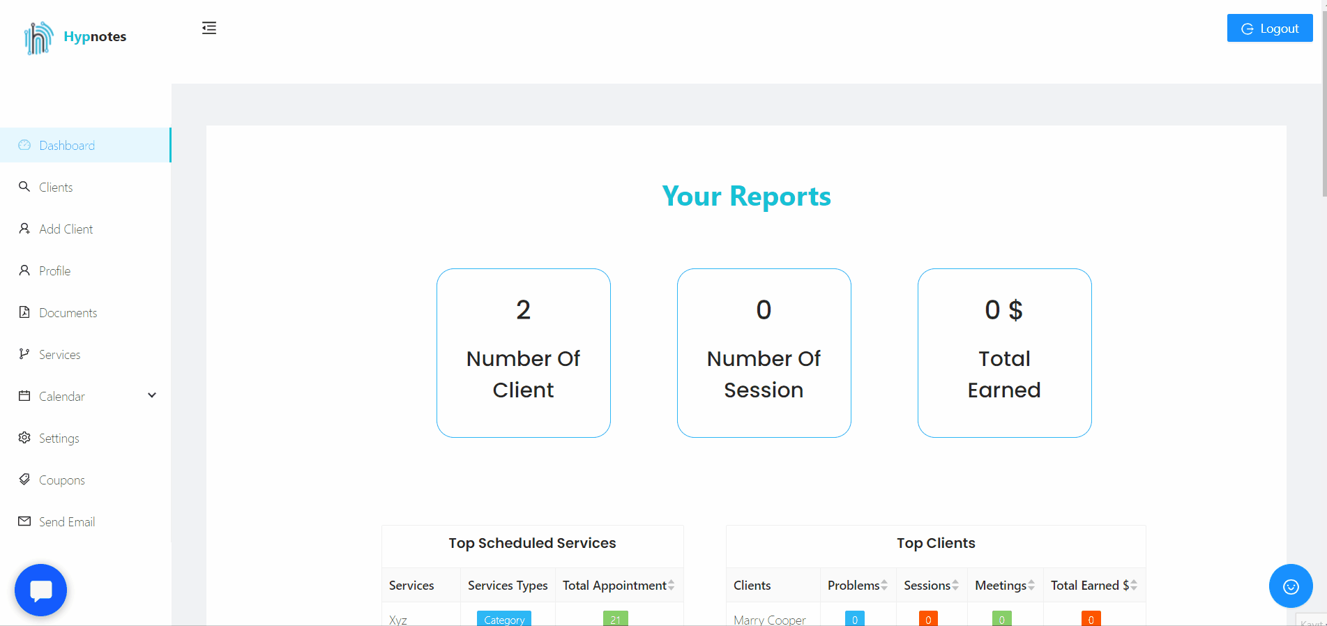 extensive activity log therapynotes